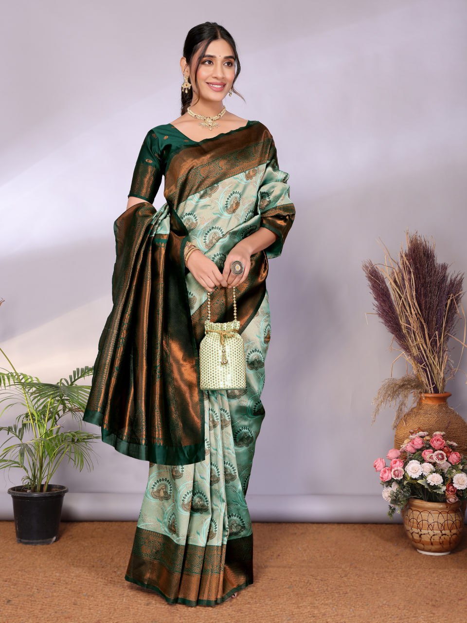 Beautiful Zari work Banarasi Saree