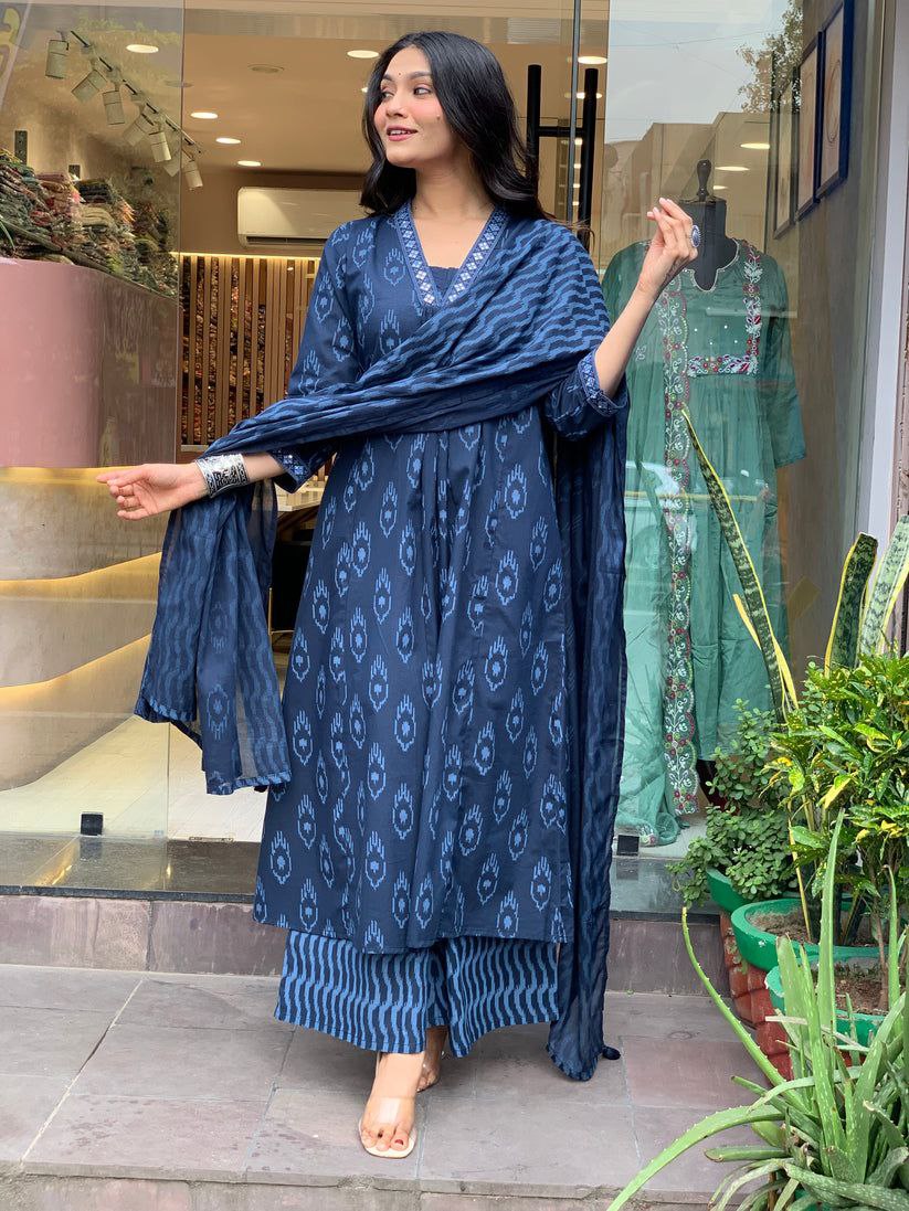 Pure Cotton Embroidery Work Suit Set