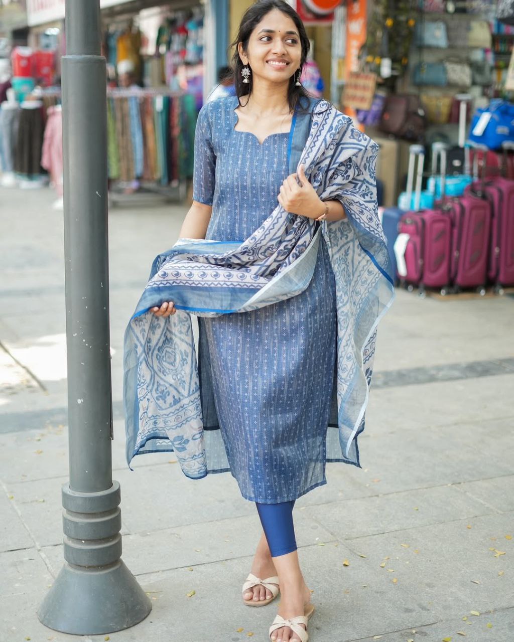 TANNA BANNA LILAN COTTON DUPPATA 2 PIECE SET