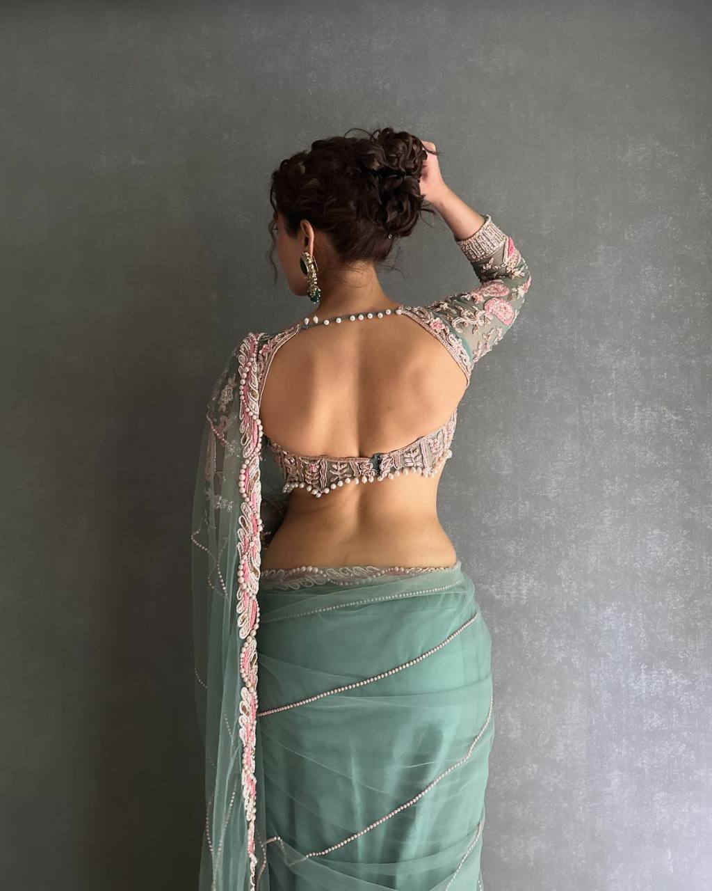 Beautiful Embroidery Dori and sequins Saree with Blouse work