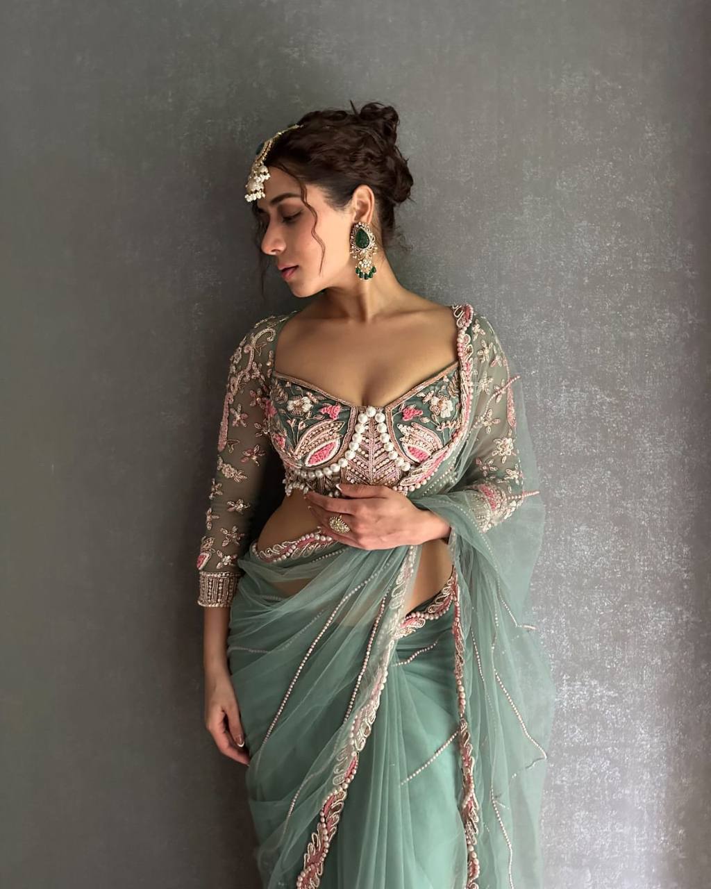 Beautiful Embroidery Dori and sequins Saree with Blouse work