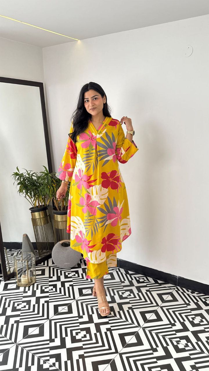 Flower Cord Set Yellow Color