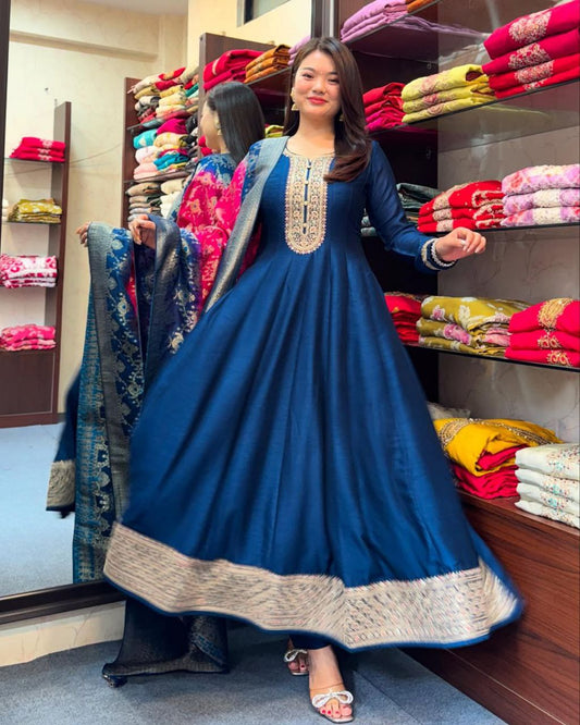 Anarkali Flared Kurti Dupatta Set