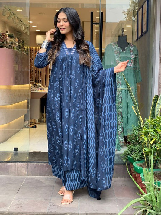 Pure Cotton Embroidery Work Suit Set