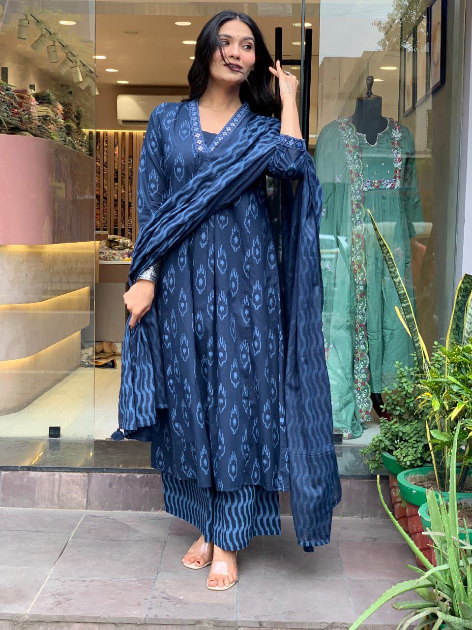 Pure Cotton Embroidery Work Suit Set