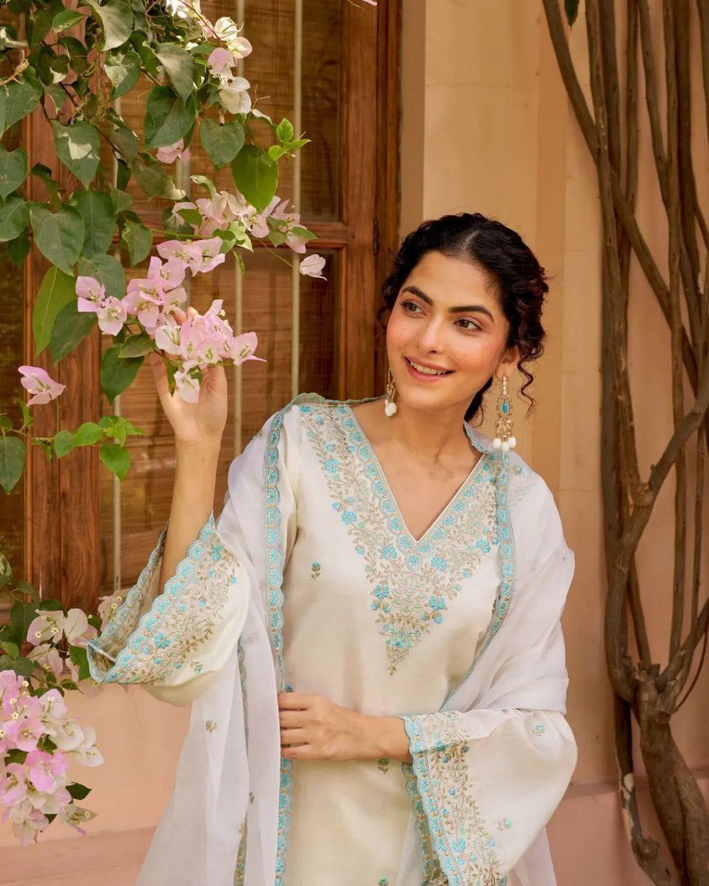 WEDDING SPECIAL WHITE BUL BUL SUIT SET