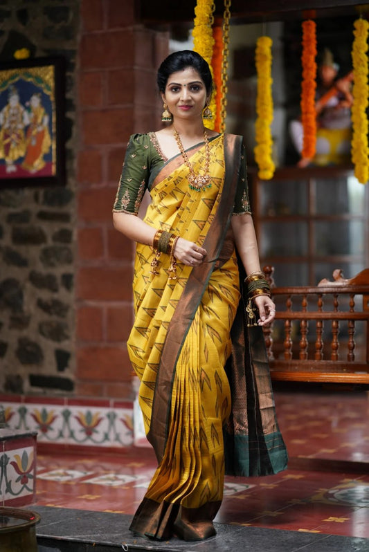 Gorgeous Solid Jacquard weave Soft Silk Saree For you